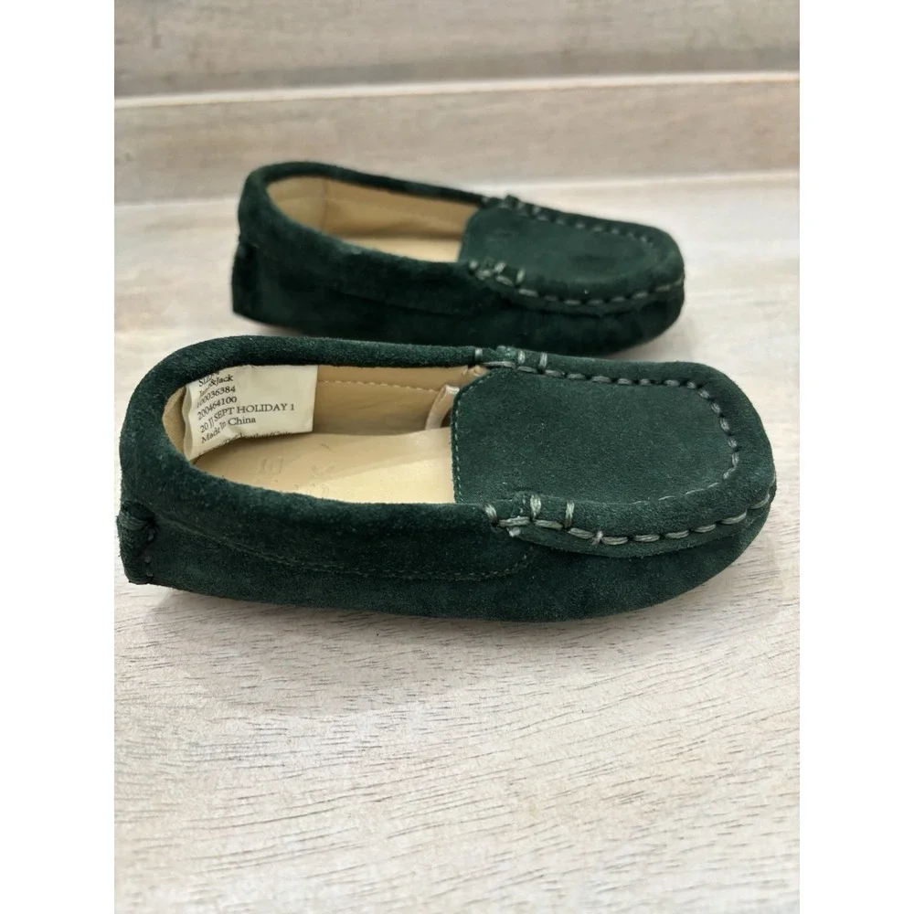 Janie and Jack Toddler Boy Christmas Holiday Dress Shoe Loafers Suade Sz 4 Green